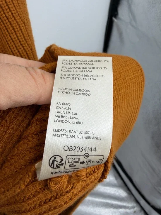 By Anthropologie Short-Sleeve Mock-Neck Sweater Mini Dress sz S - Picture 8 of 9